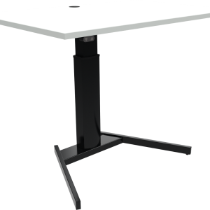 Hæve-/sænkebord ZenNord OptiHeight enkeltben skrivebord firkantet 120Ã80 cm hvid/sort